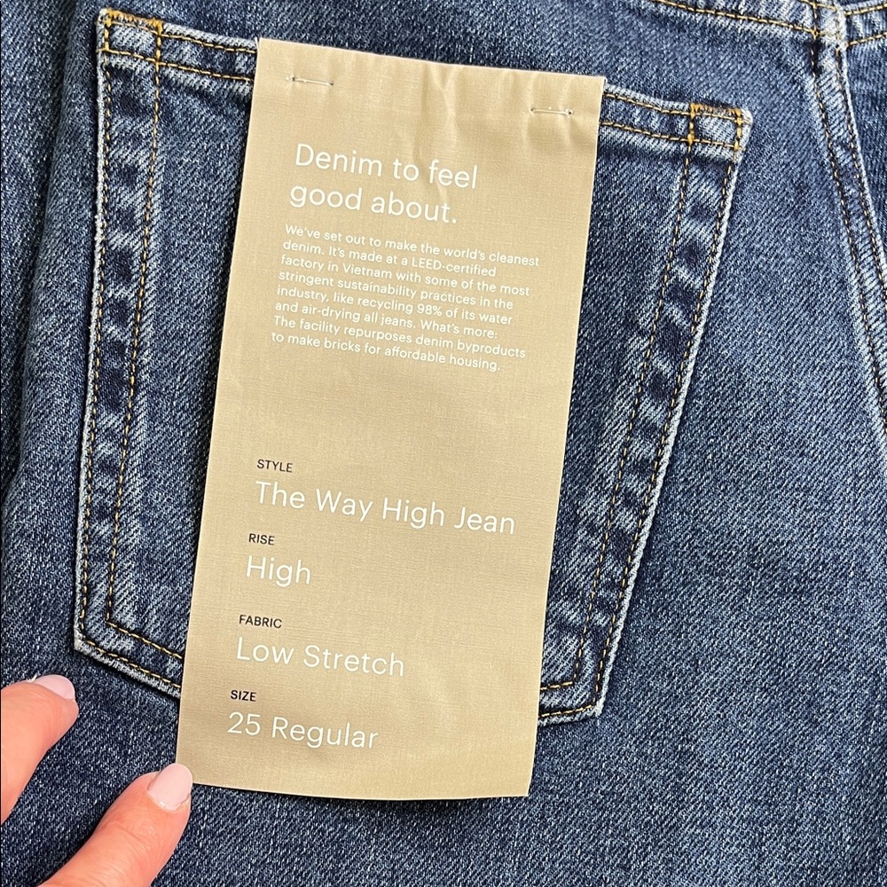 Everlane The Way High Jean Abyss Released Hem Straight leg Denim Jeans, size 25 - Picture 5 of 17